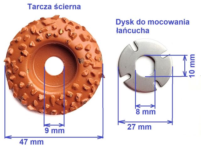 Wymiary tarczy do tarnika elektrycznego